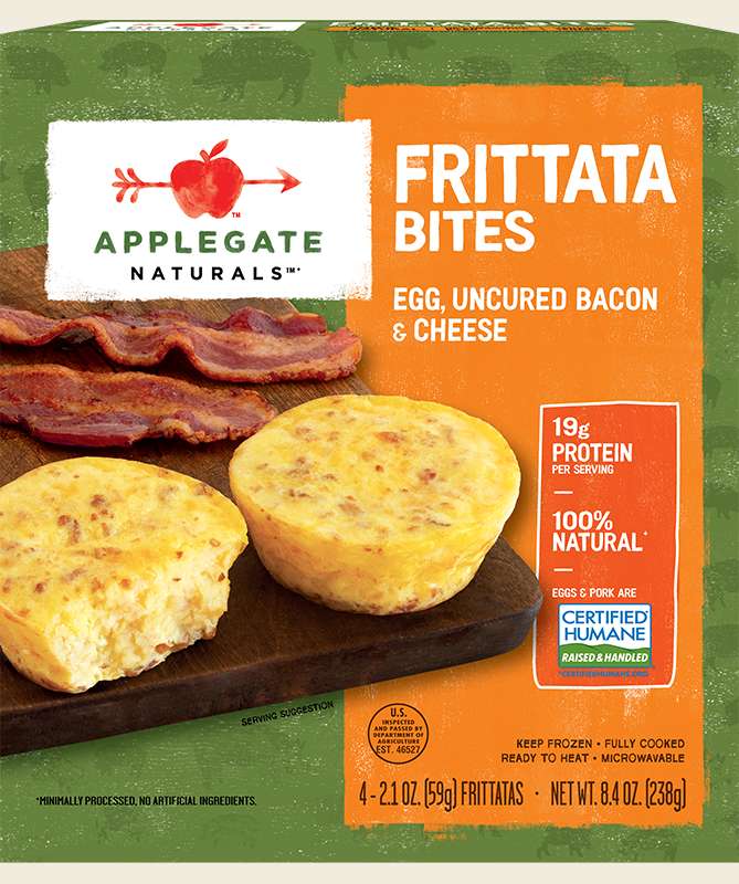 Products Frittata Bites Applegate Naturals® Egg, Uncured Bacon and